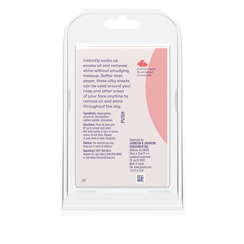 Clean & Clear Essentials Oil Absorbing Sheets, Portable Blotting Papers for Shine Control on the Face & Nose, Blotting Sheets Instantly Remove Excess Oil Without Smudging Makeup, 3 Pack - Thumbnail 6