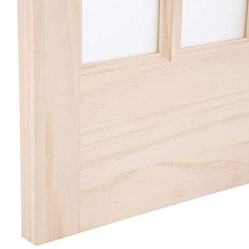 LTL Home Products 852726 Traditional French Divided Glass Interior Bifold Solid Wood Door, 30"x80", Unfinished