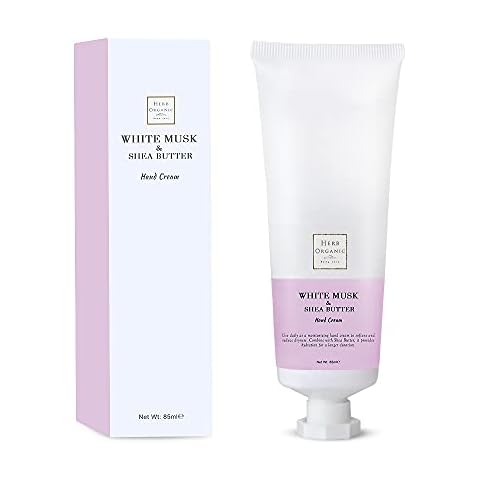 HerbOrganic Hand Cream for very Dry Hands with White Musk and Shea Butter, Working Hands Cream, Dry Skin Hand Cream, Cream For Cracked Hands-50 ml (50) Cover