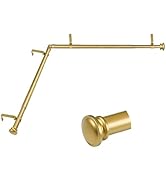 TONIAL Corner Curtain Rods, 32-86 Inch Center Rod for window, 20-82 Inch Side Rod for windows 3/4...