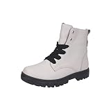 RICOSTA Mädchen Schnürstiefeletten Suri,Kinder Stiefeletten,WMS:Mittel,lose Einlage, TEX,warm,gefüttert,Boots,Stiefel,Stein (840),36 EU