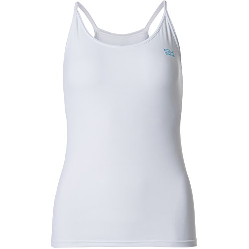 SPORTKIND Débardeur en Bretelles Fines pour Tennis/Fitness/Yoga pour Filles et Femmes, Blanc, Taille Large (40-42) Cover