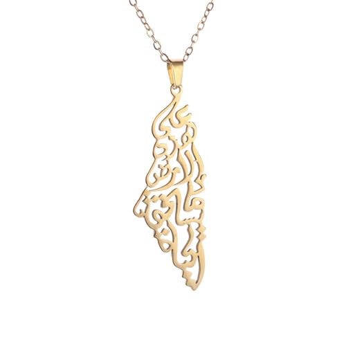 Collier carte d'Israël pendentif unisexe pour chaîne en acier durable