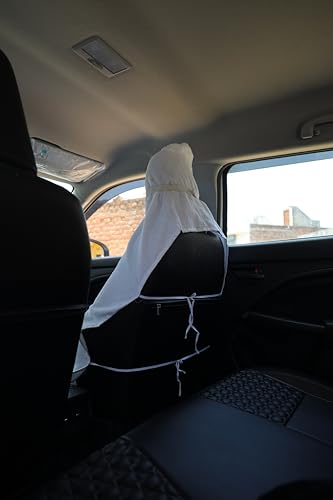 Image of ROMAN HOME 100% Superfine Cotton Solid Large Luxury Office Chair Towel with Tie Knot 450 GSM - (Pack of 1) Original Product AS PER Picture Shown (1, car White, Medium)