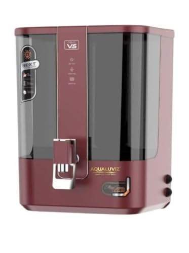 Image of Aqua V5 RO Water Purifier RO + Active Copper + Alkaline Pre Filter + Sediment + Pre Carbon + RO Membrane + Post Carbon, 10L Storage,15 L Capacity, (Maroon)