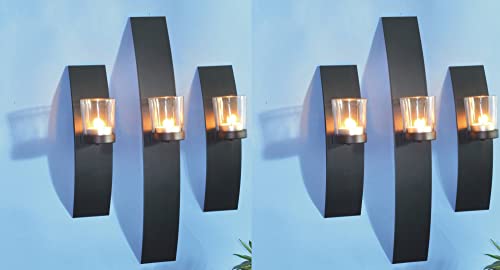 Benelando Wandkerzenhalter mit Glaseinsatz im 6er Set