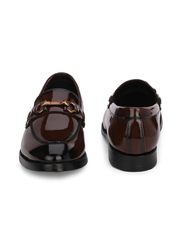 Image of STANPHORD Men Formal Loafer Shoes | Patent Faux Leather Slip-On | Cushioned Insole | Office Business Wedding Lightweight Dress Shoes (TPAL 8019)