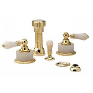 Phylrich K4273 025 - Regent Four Hole Bidet set W Vertical Spray Pink Onyx Handle