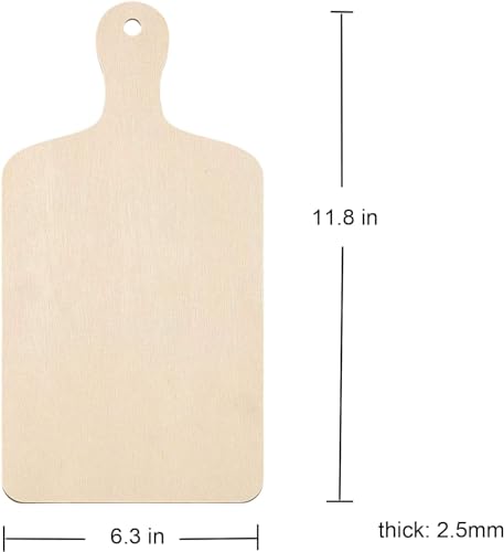 Pack 5 tablas de cortar de madera sin acabado 30x12.7x0.25 cm miniatura 2