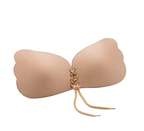 P M H Women’s Silicone Wired Stick-On Bra Women Invisible Push up design Bra Invisible Sticky Bra Strapless Silicone Gel Self Backless Adhesive Bra, Pack Of 1, (Cream Color)