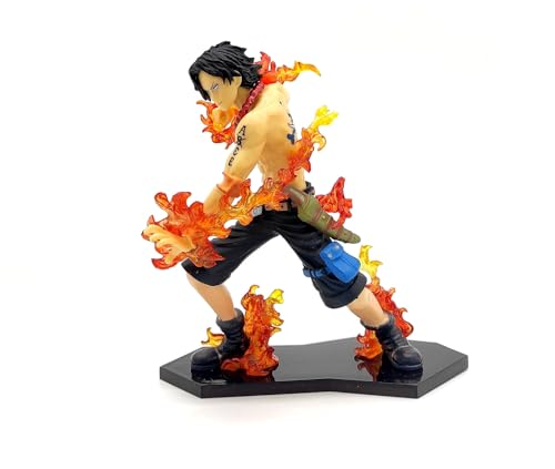 Image of Trunkin One Piece Portgas D Ace Flame Brother Combat Mode Action Figure | Polyvinyl Chloride Weeb Manga Model Toy Collectible Set | 13.5 cms,Multicolor