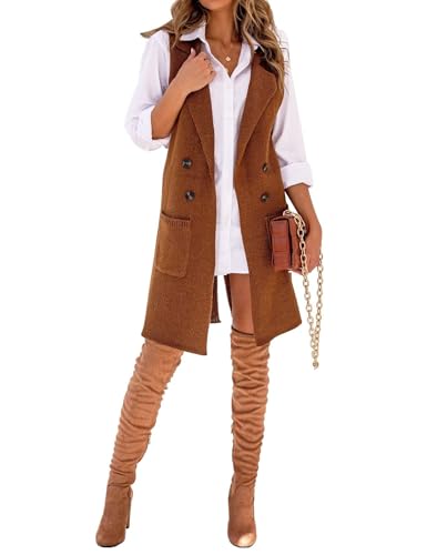 Womens Long Sweater Vest Sleeveless Fall Winter Cardigan Jackets Outerwear Vests4