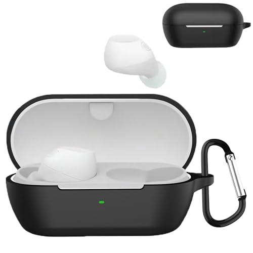 JXRICH For Sony WF-C710N �P�[�X �\�j�[ WF-C710N �p �J�o�[ �����h�~ �L�Y�h�~ �V���R���P�[�X �����[�d�\ �S�ʕی� �J���r�i�t��(�u���b�N)