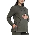 Motherhood Maternity Women's Long Sleeve Fleece Tunic Pullover Pregnancy Hoodie with Side Slits and Kangaroo...