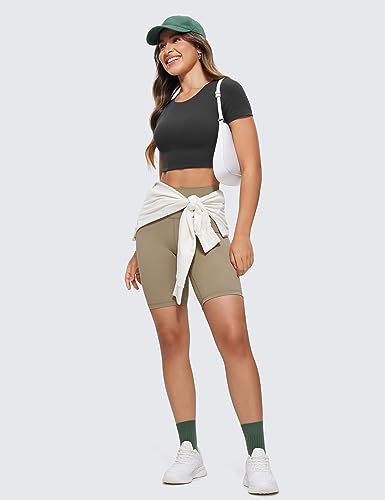 CRZ YOGA Womens Butterluxe Double Lined Short Sleeve Crop Tops Crew Neck Casual Workout T-Shirt Cute Basic Tee4