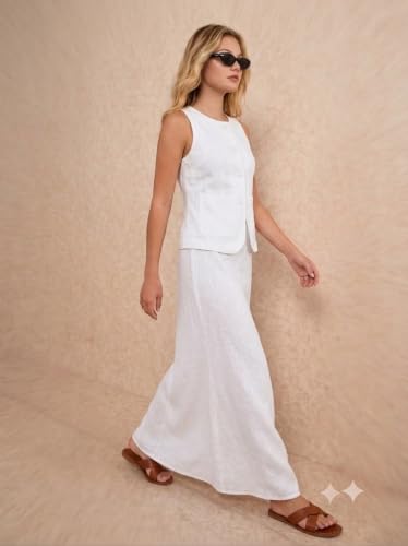 Image of FNOCKS Girls Cotton Linen Co-Ord Set