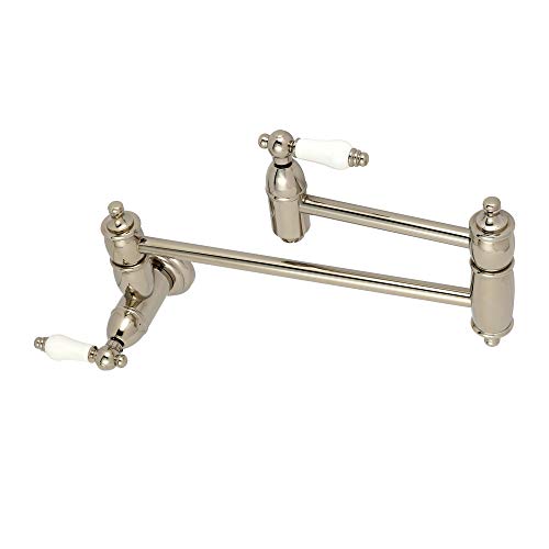 Kingston Brass KS3106PL Restoration Pot Filler, 13 Inch Length, Polished Nickel