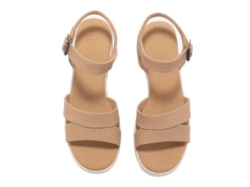 Image of Coutgo Womens Wedge Platform Sandals Espadrille Heels Open Toe Buckle Ankle Strap Summer Shoes