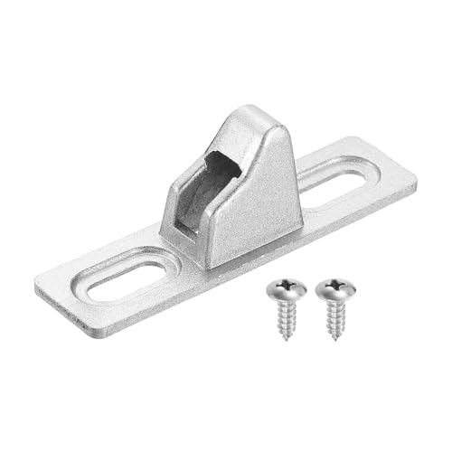 uxcell Sliding Door Keepers, 2.68" x 0.69" Zinc Alloy Sliding Glass Door Lock Keepers Sliding Door Lock Latch with Mounting Screw for Various Sliding Patio Door, Silver