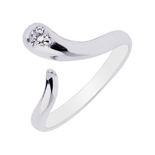 Ritastephens 925 Sterling Silver Snake Adjustable Toe Ring – Crossover Band with Cubic Zirconia, Open End Body Jewelry, Nickel Free, Hypoallergenic, Stamped 925, Gift Box Included