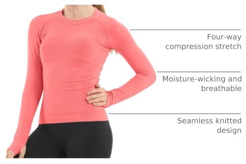 Image of MathCat Seamless Long Sleeve Workout Tops for Women