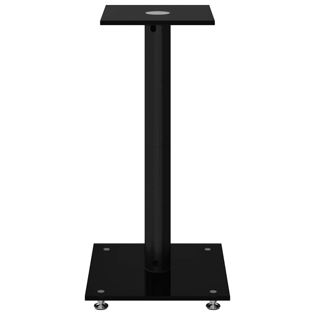 vidaXL Pedane per Casse 2pz Nero Vetro Temperato Design a 1 Pilastro