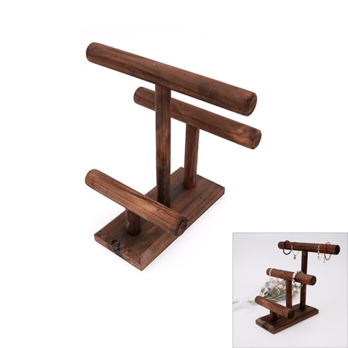 Présentoir en bois naturel durable avec support stable pour bijoux - 3