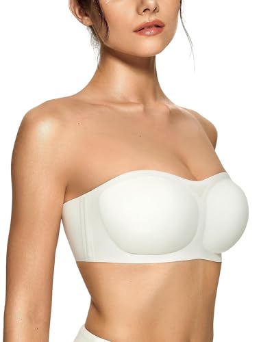 Image of OEAK Womens Strapless Jelly Bras Push Up Padded Bandeau Wireless Half Bra
