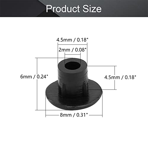 Image of MroMax 50Pcs Screw Cap Cover 3 /16inch Bottom Dia Fit for 4.5-5mm Diameter Hole Plastic Tube Cover Shelf Peg Hole Plugs for Cupboard Bookshelf Shelf Closet Cabinet Bracket Furniture Black Tone