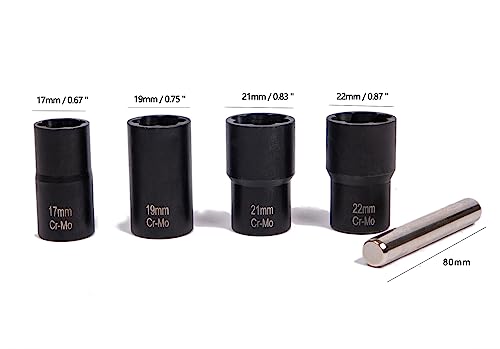 Lonker Lug Nut Remover - 5 Piece Metric Bolt And Lug Nut Extractor Socket Tools #TOP1