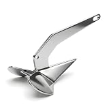 AIROW Ancora Delta - Ancora per Barche in Acciaio Inox con Finitura Specchiata, Protezione dalla Corrosione per Yacht/Velieri