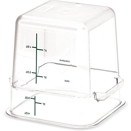 Image of Carlisle FoodService Products Squares Square Food Storage Container with Stackable Design for Catering, Buffets, Restaurants, Polycarbonate (Pc), 4 Quarts, Clear