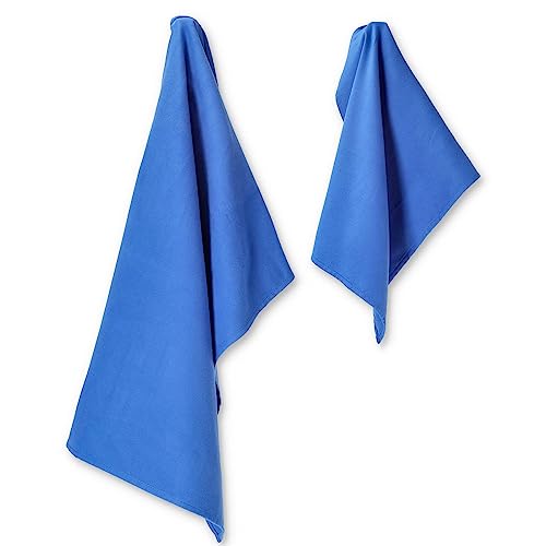 Casatessile Coppia Asciugamani Microfibra Blu Mare