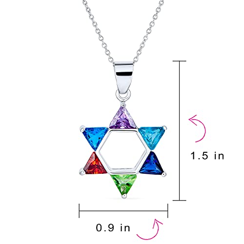 Traditional Magen Judaica Hanukkah Star of David Necklace Cleat Black Blue CZ, 14K Gold Plated .925 Silver Pendant for Women & Teens4