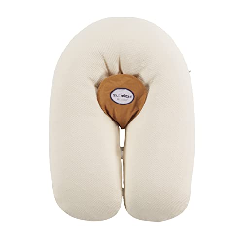 Candide - Coussin De Grossesse, Allaitement, Coussin De Maternité, Multifonctions 3 en 1 Multirelax, Breveté, Coton Bio GOTS, Transat Bébé 3-9kg, Déhoussable, Fabriqué en France, 69x44x14cm (Beige)