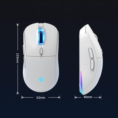 Image of Wireless Gaming Mouse, Wireless /Wired 1K Polling, Symmetrical, PAW3311, 24K, Ergonomic Gamer Mouse, 6 Macro Buttons, 800mAh Battery, Rechargeable Computer Mouse for Laptop, PC, Mac