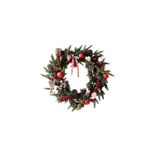 Décorations extérieures de noël FLXHSA 2 couronnes artificielles denses et durables