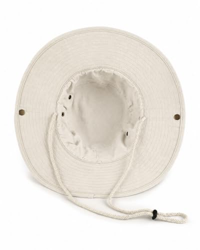Image of Zylioo XXL Boonie Sun Hat for Big Heads, Washed Wide Floppy Brim Hiking Hat with Chin Strap, Cooling Safari Fishing Hat