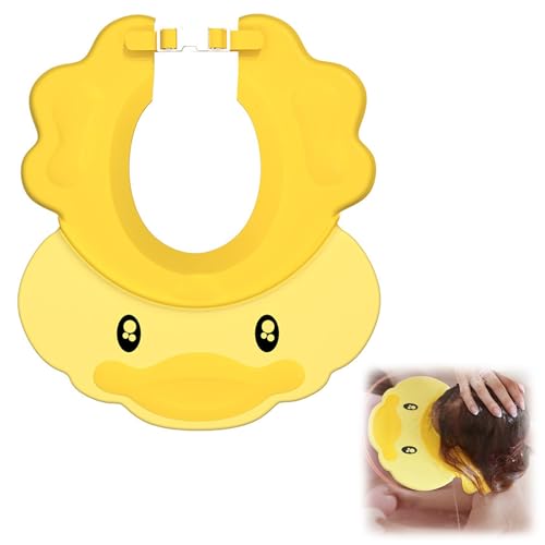 Guyode Cappello Doccia Bambini Regolabile Cuffia Doccia Bambini Morbido e Flessibile Baby Shower Cap Proteggi il Viso e le Orecchie si Applica a Bambino Ragazza Bambino Lavaggio Capelli Bagno