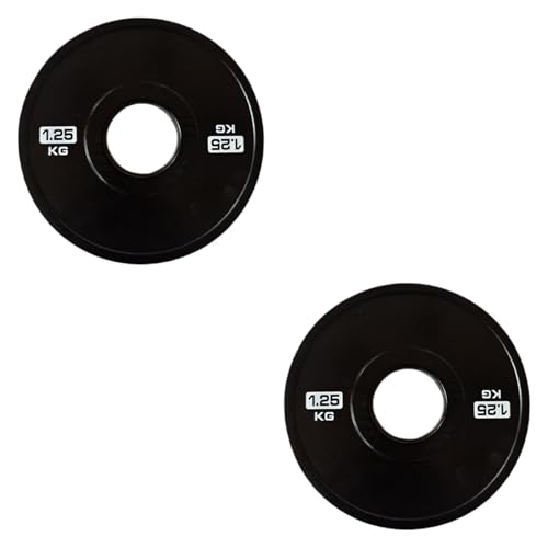 Menolana Change Plates Fits 2 inch Barbells 2Pcs Grooved Inner Side Accessory Color Coded Portable for Workouts Multifunctional, 1.25kg Black