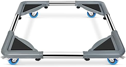 SPACECARE Mini Fridge Stand Furniture Dolly Mobile Roller with 4 Locking Wheels-Base Adjustable Refrigerator Washing Machine Stand Moving Cart- Appliance Dolly Cart Roller Pedestal -Grey