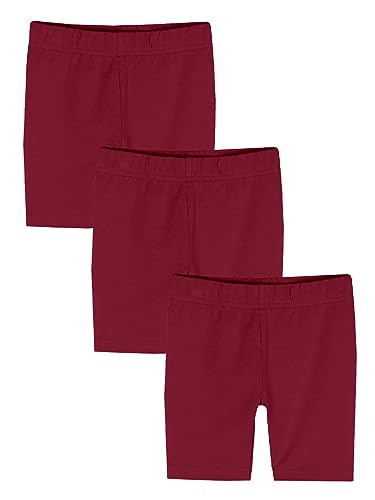 Image of KiddoPanti Girls Solid Cycling Shorts Pack of 3 | Soft & Stretchy Cotton Spandex | Comfortable Fit with Elastic Waistband | Half Tights Length Girls Inner Cycling Shorts