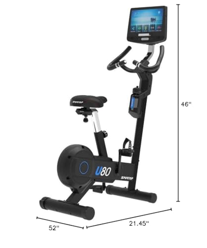 Image of U80 Indoor Home Workout Bike Stationary Fitness Comfortable Cycler Exercise Machine with 12 Pre Programmed Trainings and Monitor Screen, Black