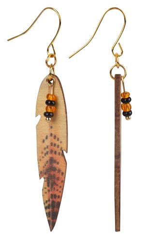 SPUNKYsoul Handmade Boho Feather Earrings – Ultra Lightweight, Hypoallergenic &