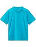 Boys Rash Guard Short Sleeve Swim Fishing Water Shirts UPF 50+ Sun Protection Rashguard Quick Dry Cool Beach Clothes for Toddler Youth Kids Sea Blue 12-18M