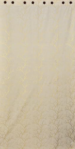 Image of Homefab India Velvet Curtain Room Darkening - Long Door 8 feet, Pack of 1 Panel, Cream