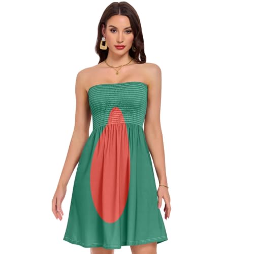 Robe d'été avec drapeau du Bangladesh coupe bustier douce
