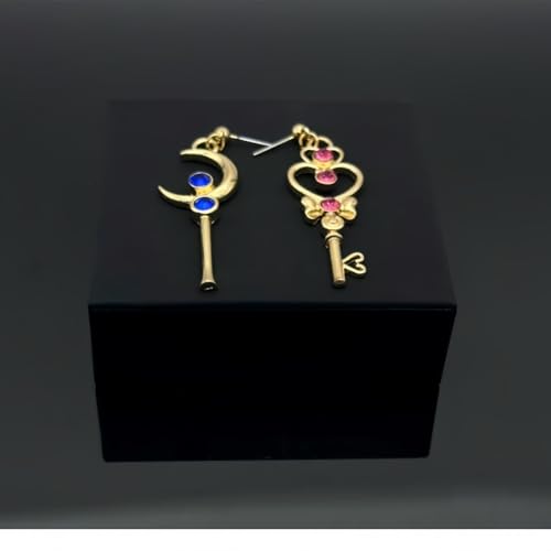 4Pcs Anime Earrings Guardian Star Moon Cat Heart Shaped Dangle Earrings Cosplay Accessories for Women3