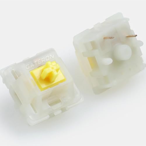 Image of GATERON Milky Yellow Pro Keyboard Switches, KS-3X1 Linear RGB LED Pre Lubed 5 Pins Key Switches for MX Mechanical Keyboard (110Pcs Milky Yellow Pro)