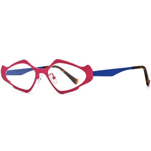 Image of FONEX Colorful Pure Titanium Glasses Frame Women Retro Round Eyeglasses